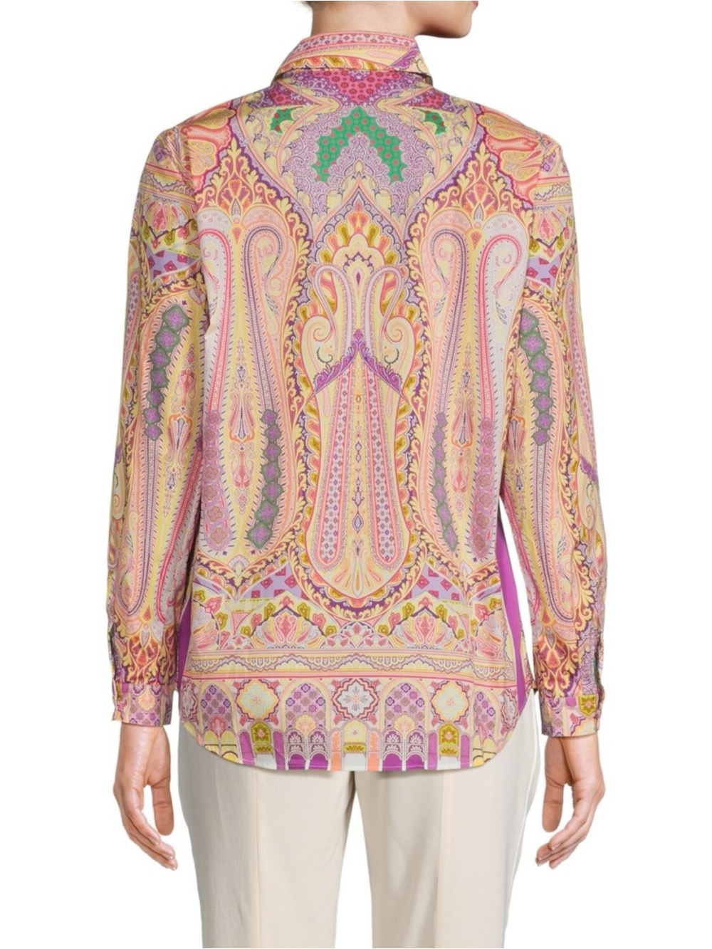 Etro Paisley Button Down Blouse Multicolor Made in Italy Women  IT 50 Size XL - Picture 5 of 13